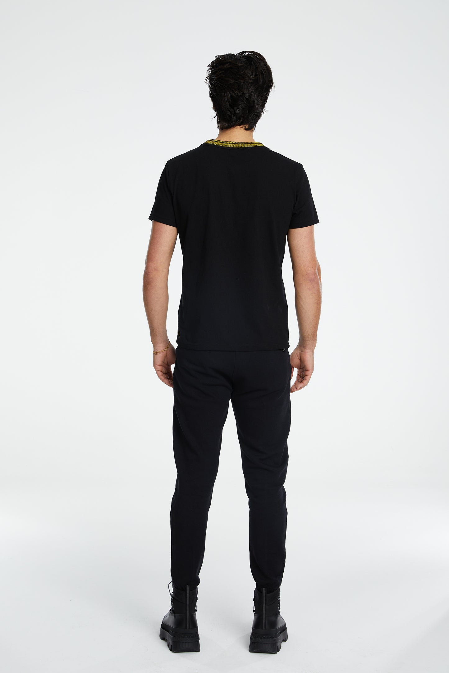 Denim Knit T-Shirt - Black