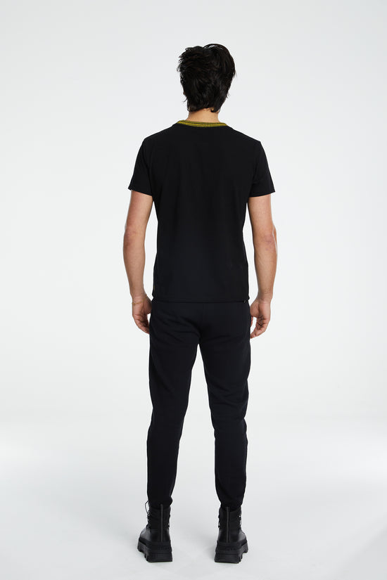 Denim Knit T-Shirt - Black