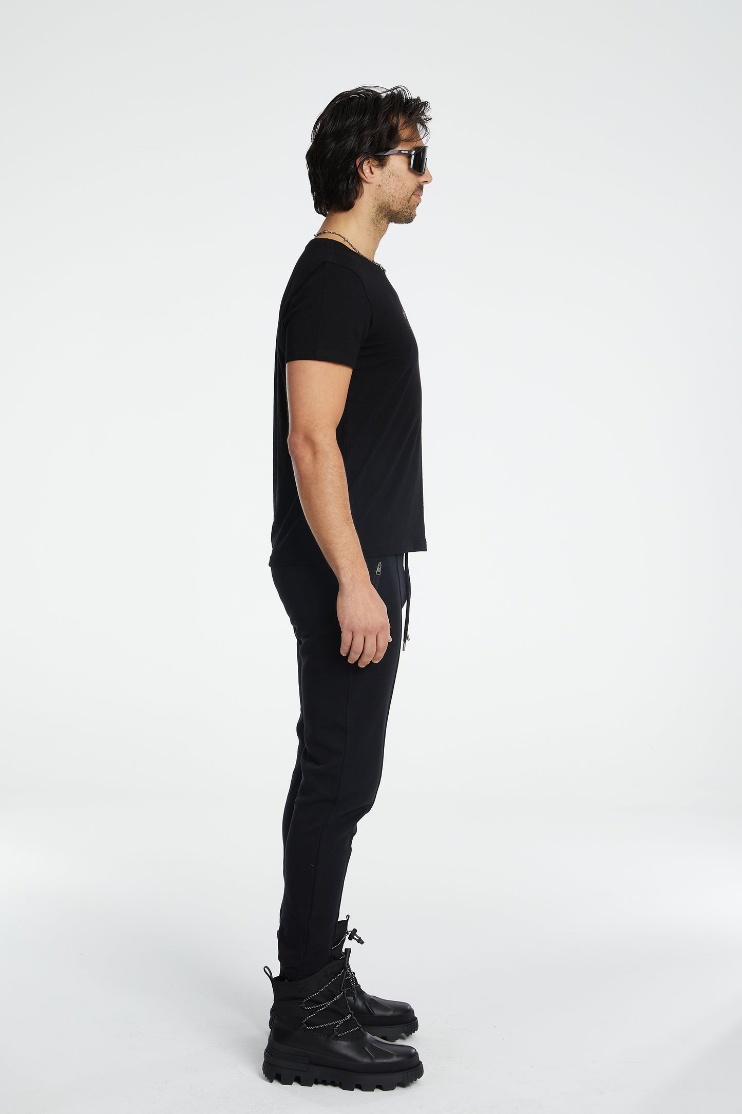 Cotton Eat Sleep Ski T-Shirt - Black