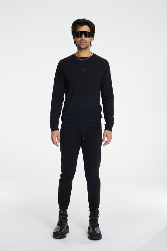 Bisiklet Yaka Sweatshirt - Siyah