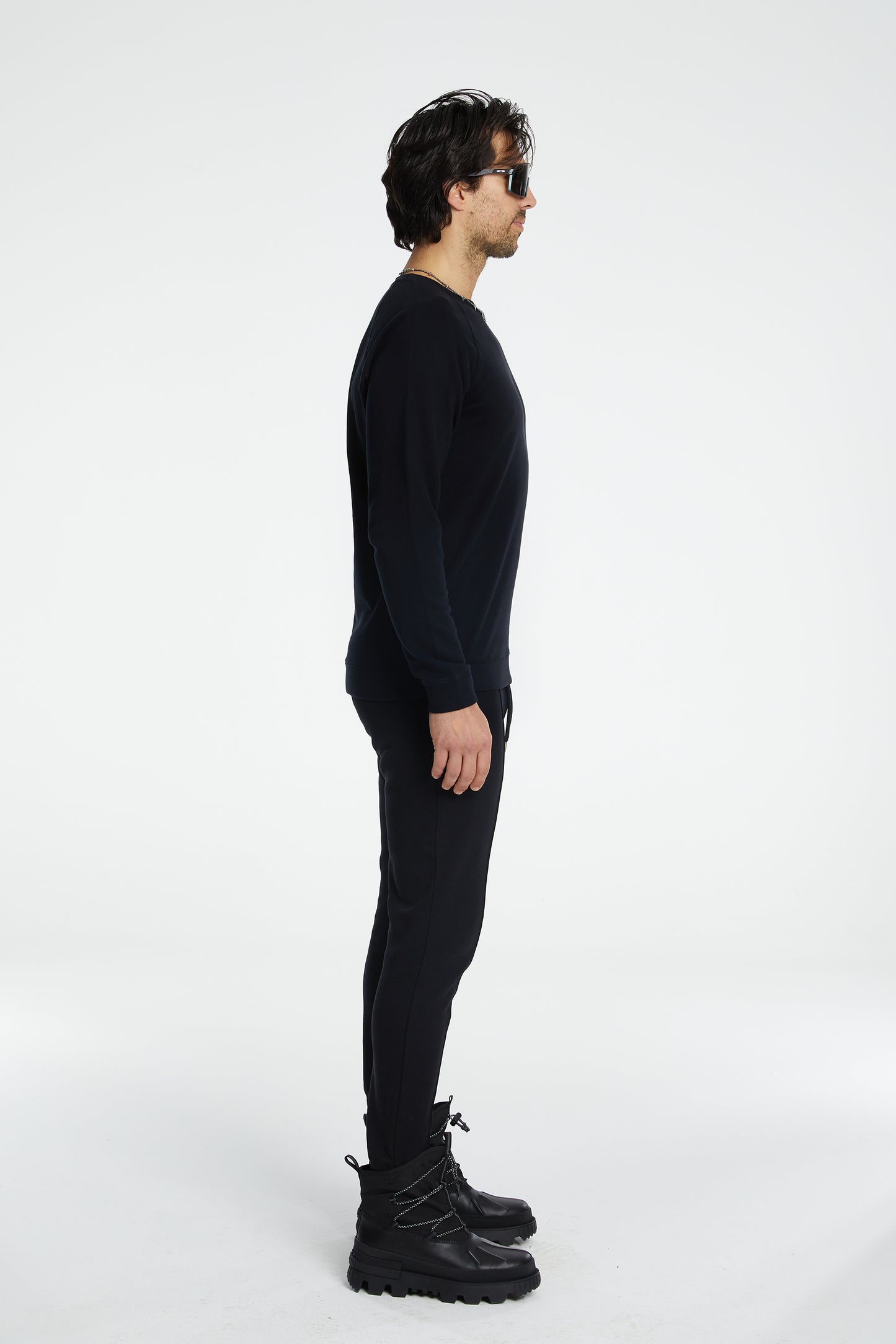 Cotton Crewneck Sweatshirt - Black