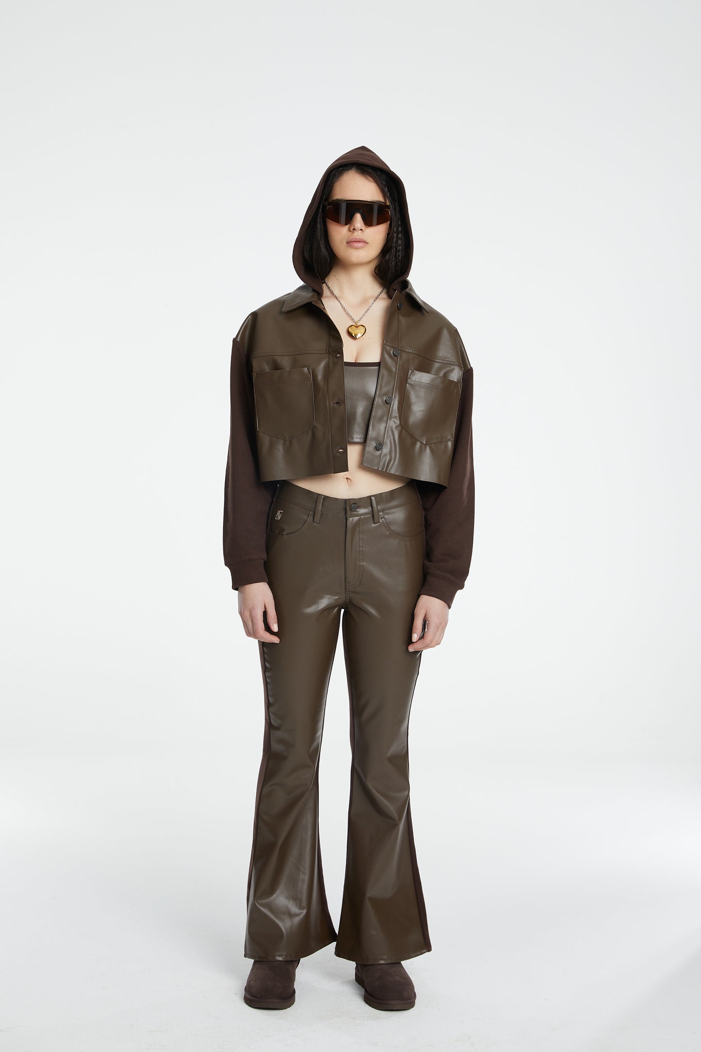 Load image into Gallery viewer, Vegan Leather Jacket - Chocolate
