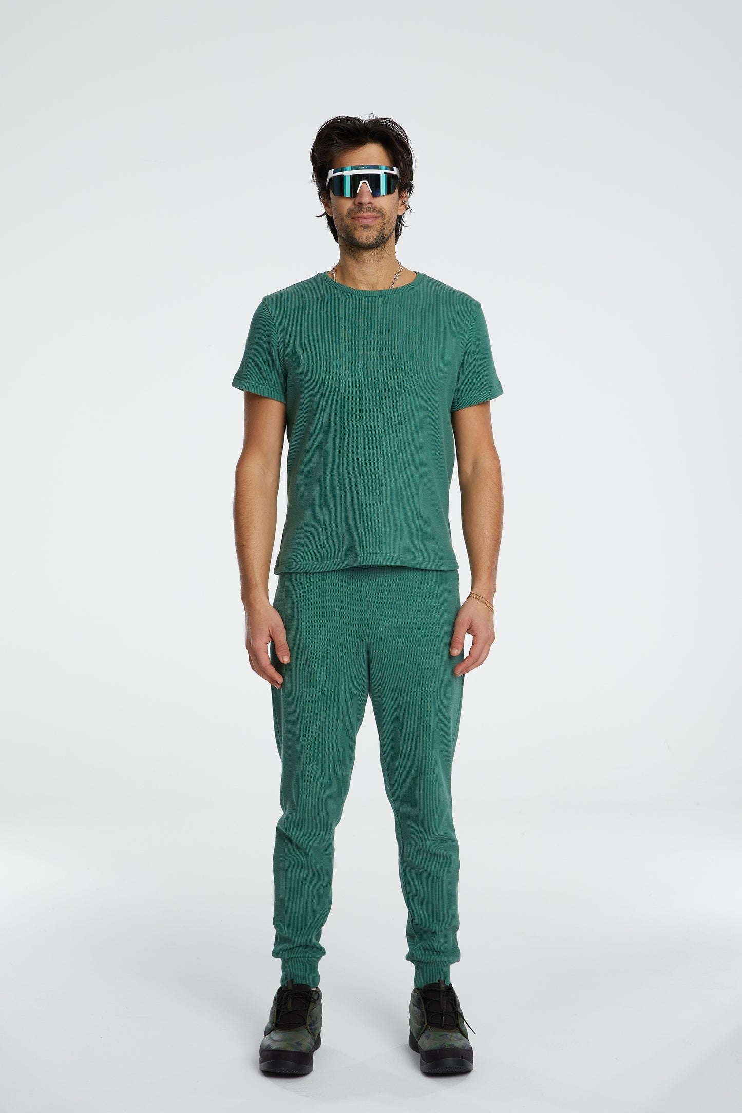 Waffle T-Shirt - Harbour Green