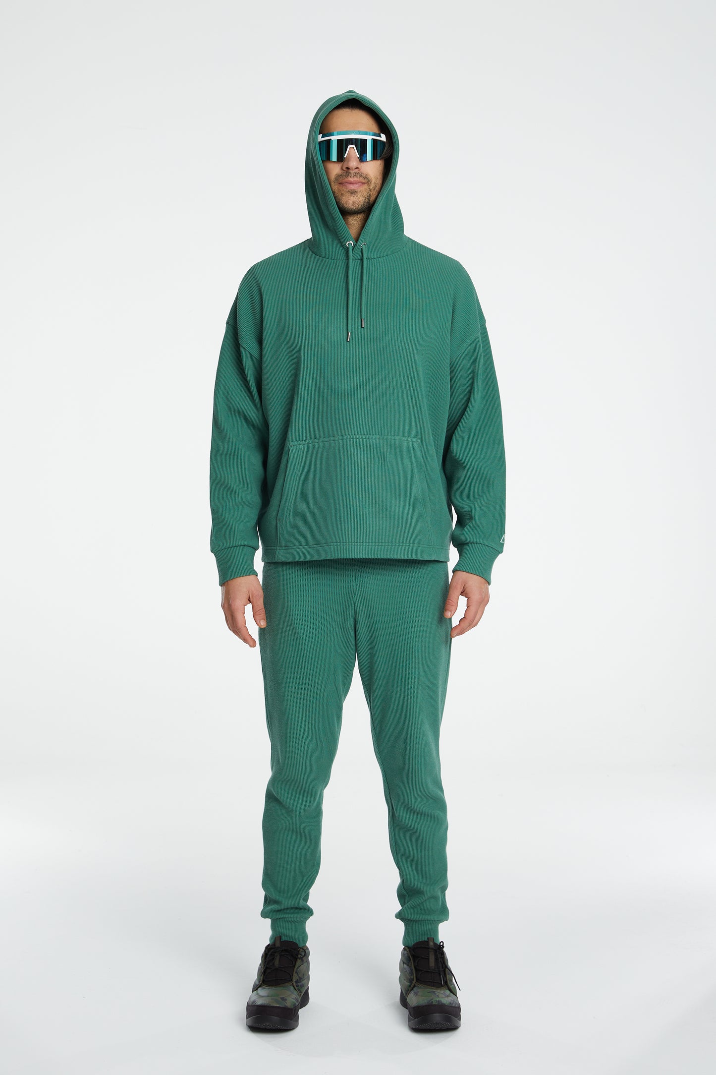 Waffle Hoodie - Harbour Green