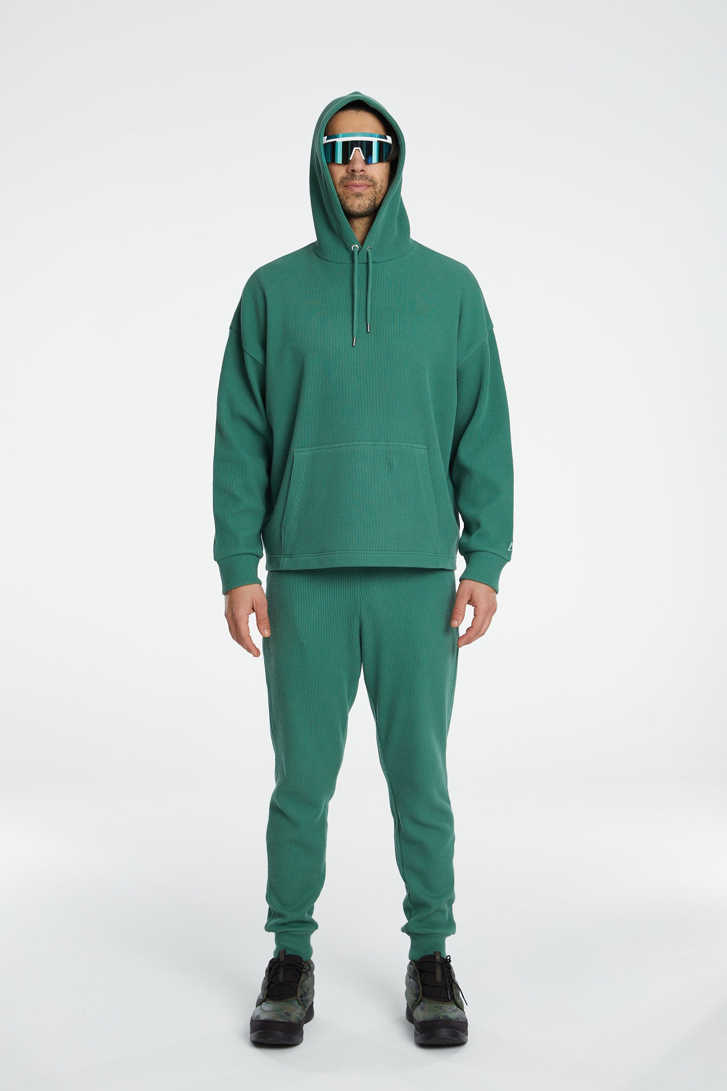 Load image into Gallery viewer, Waffle Hoodie - Harbour Green
