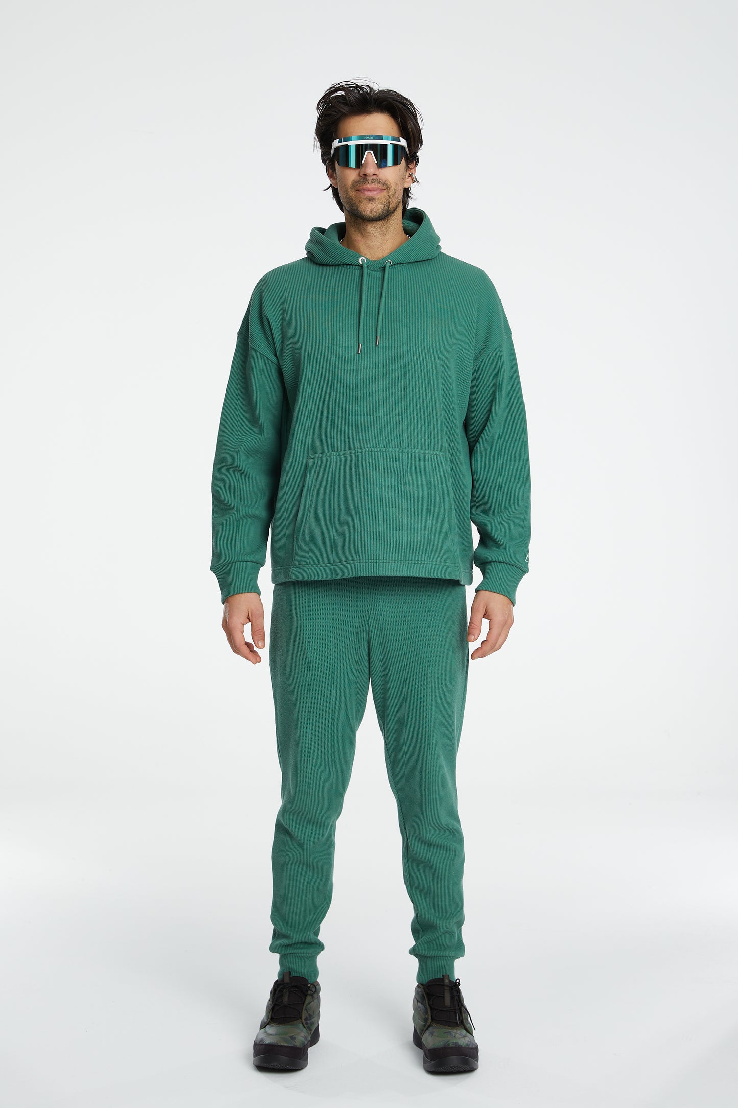 Waffle Hoodie - Harbour Green