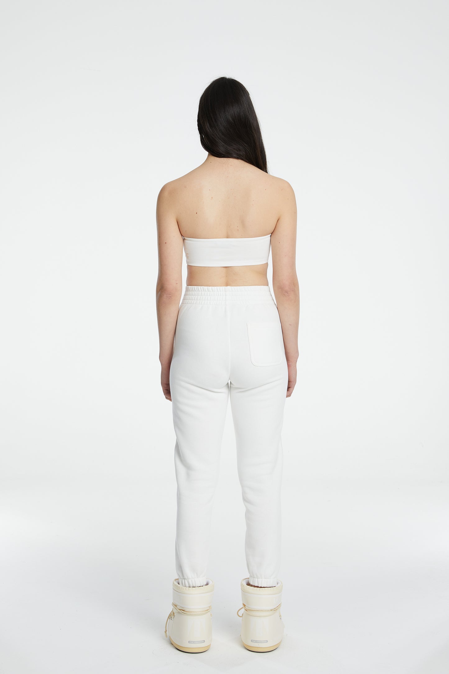 Vegan Leather Boyfriend Sweatpant - Eggshell