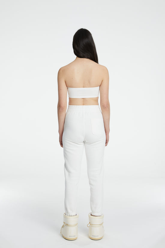 Load image into Gallery viewer, Vegan Leather Boyfriend Sweatpant - Eggshell
