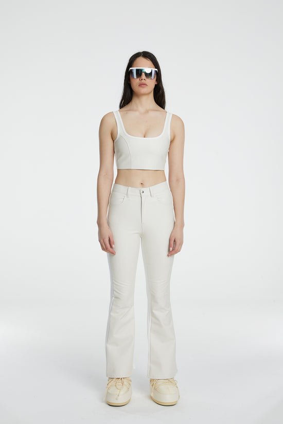 Vegan Deri Tank Top - Beyaz