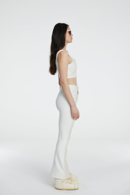 Vegan Deri Tank Top - Beyaz