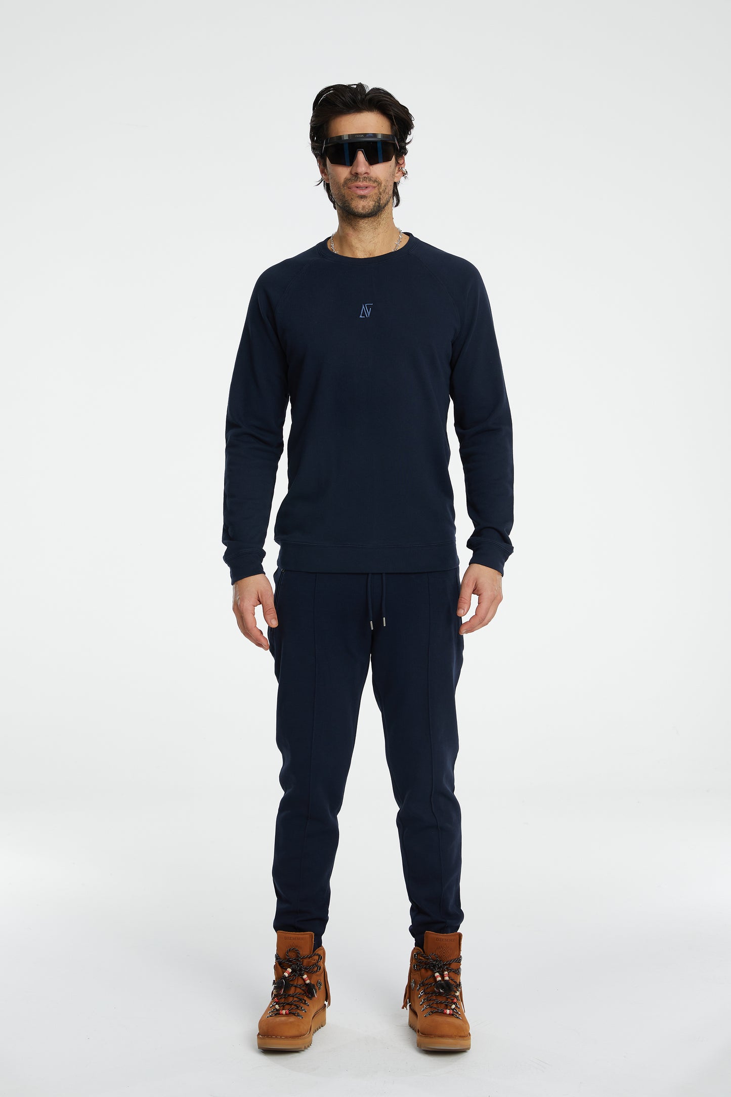 Cotton Crewneck Sweatshirt - Dark Navy