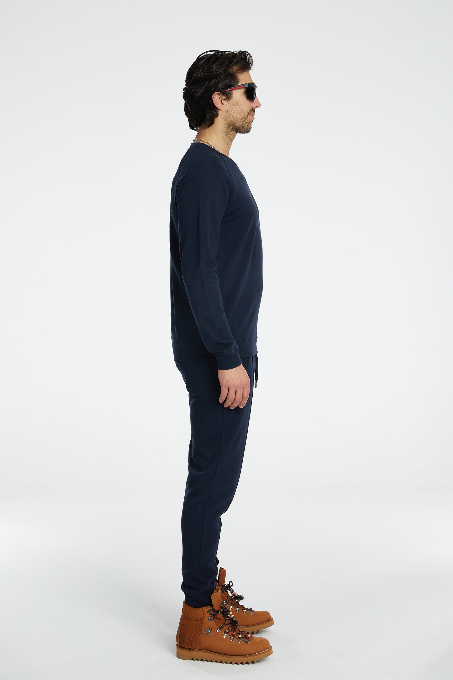 Cotton Crewneck Sweatshirt - Dark Navy