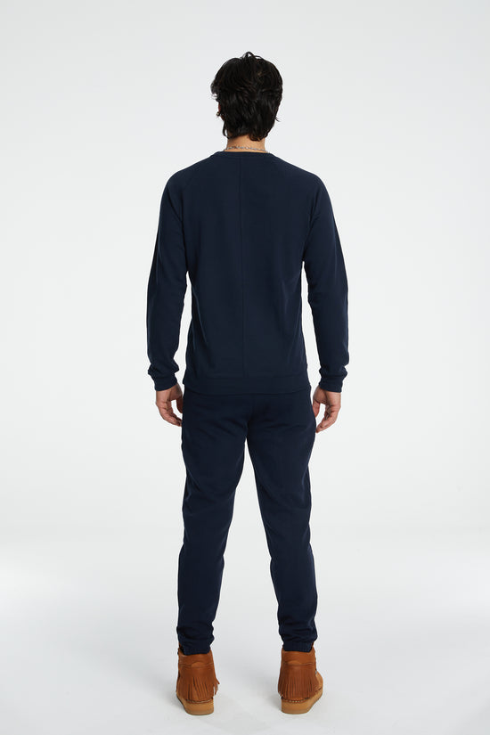 Cotton Crewneck Sweatshirt - Dark Navy