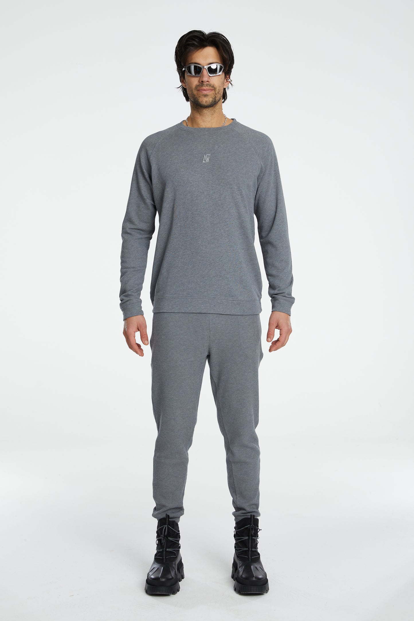 Cotton Crewneck Sweatshirt - Grey