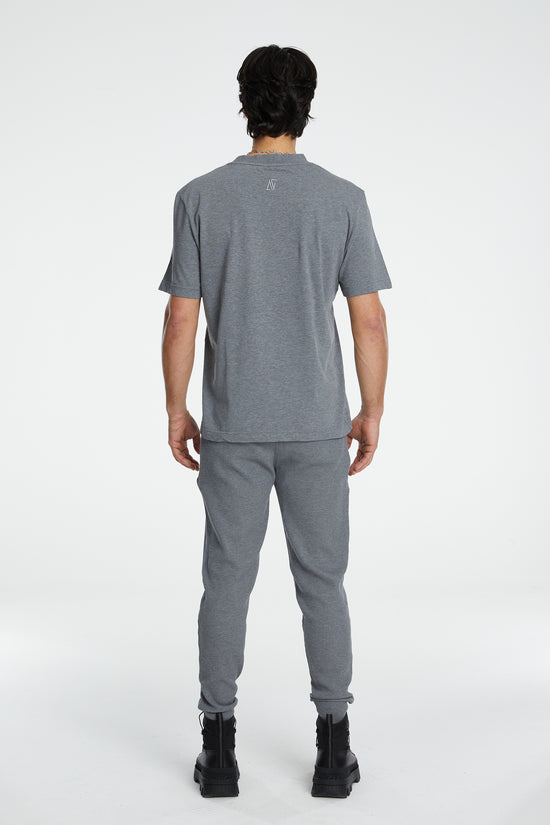 Cotton Basic T-Shirt - Gri