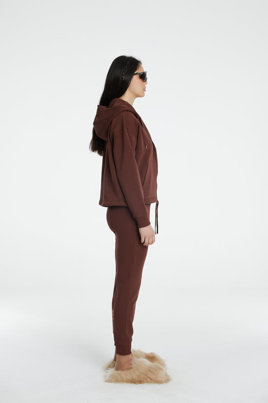 Cotton Tube Sweatpants - Brown Stone
