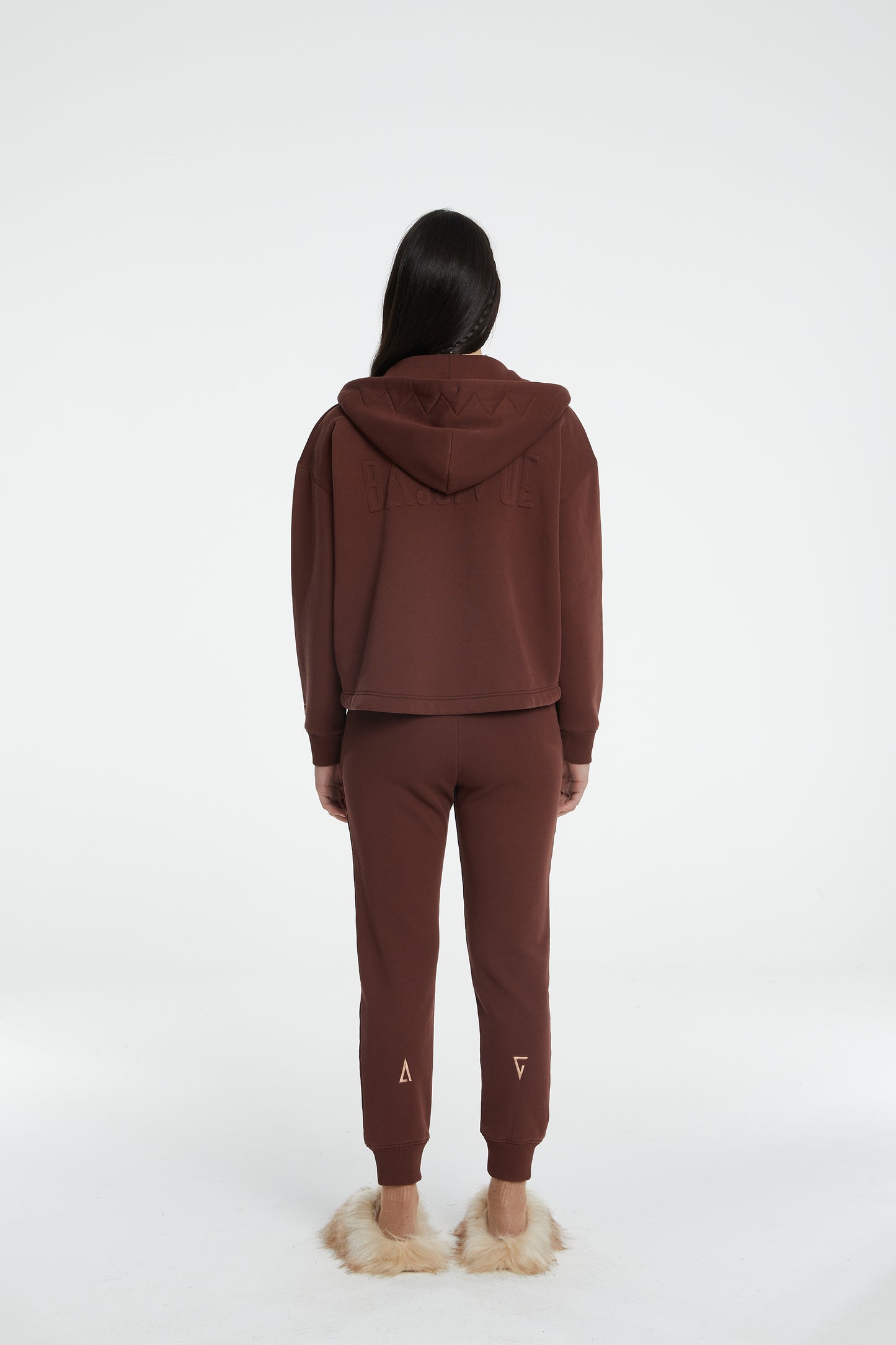 Cotton Tube Sweatpants - Brown Stone