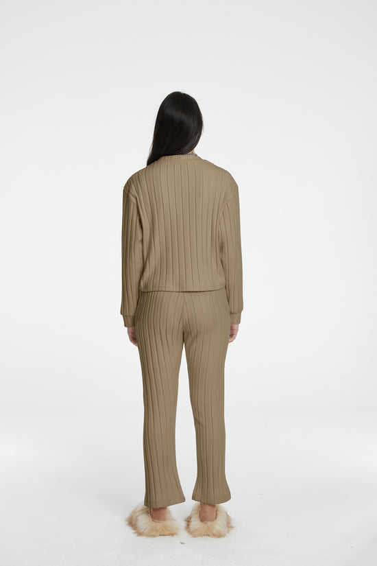 Stripe Cigarette Sweatpants - True Beige