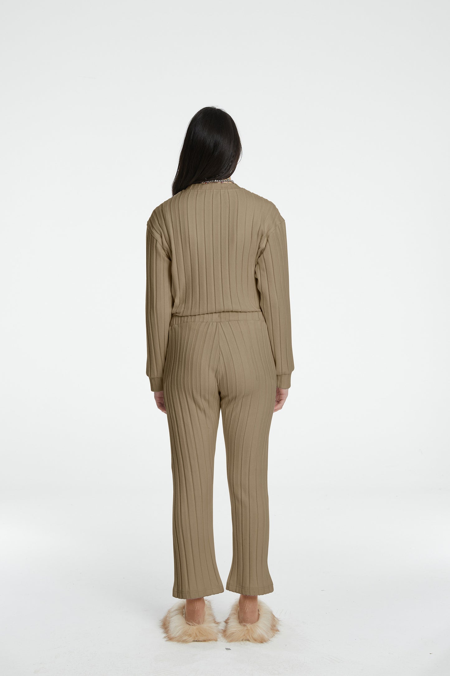 Load image into Gallery viewer, Stripe Crewneck Sweatshirt - True Beige
