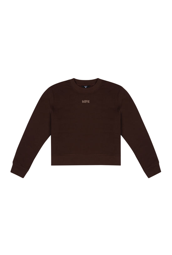 Bisiklet Yaka Sweatshirt - Kahverengi