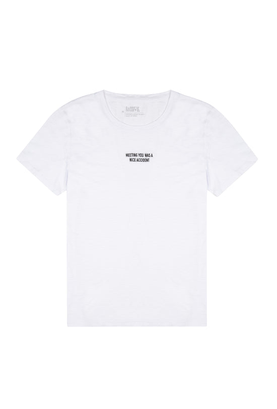 Meeting You Was A Nice Accident T-shirt - Beyaz