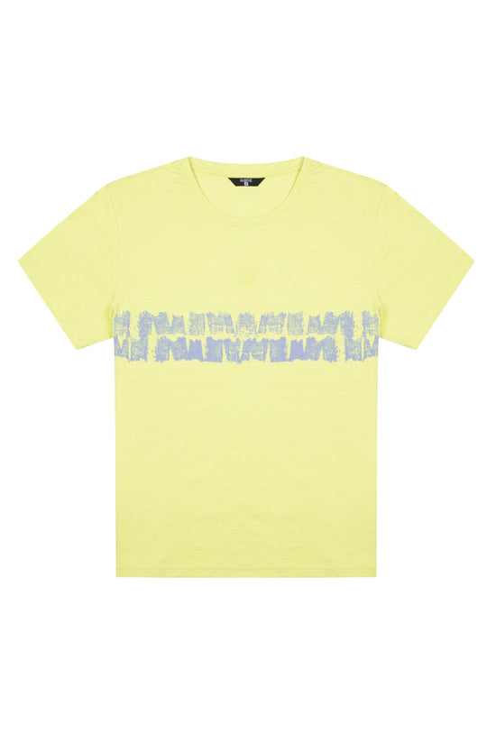 Cotton T-Shirt- Bitter Butter Line Dye