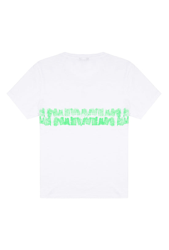 Cotton T-Shirt- White Line Dye