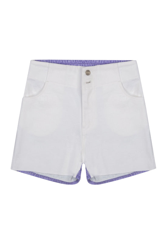 Jean Shorts- Very Peri/ White