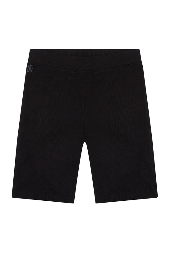 Rib Biker Shorts - Black