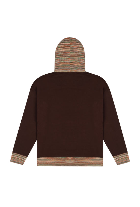 Knit Hoodie - Dark Oak