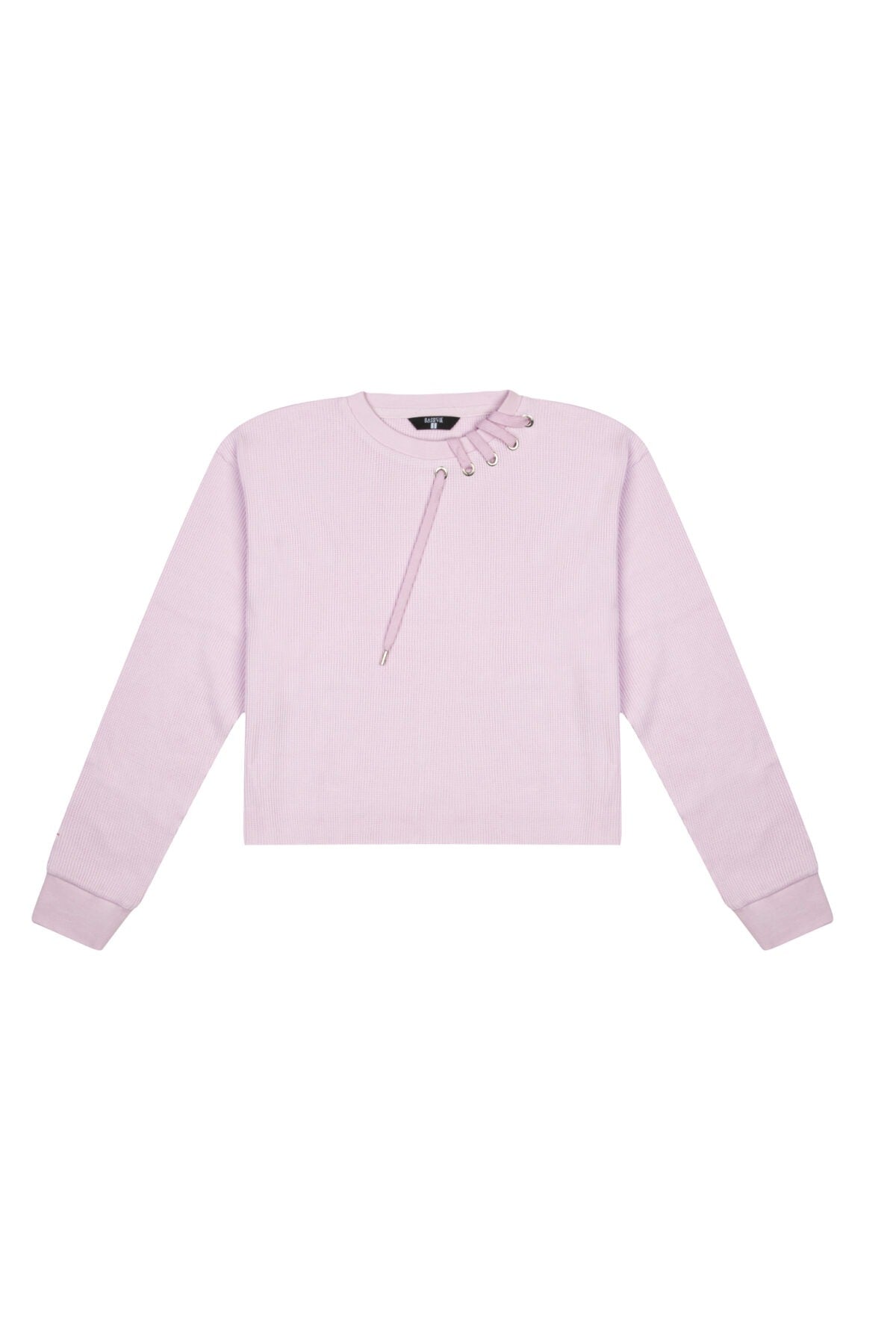 Waffle Sweatshirt - Açık Pembe