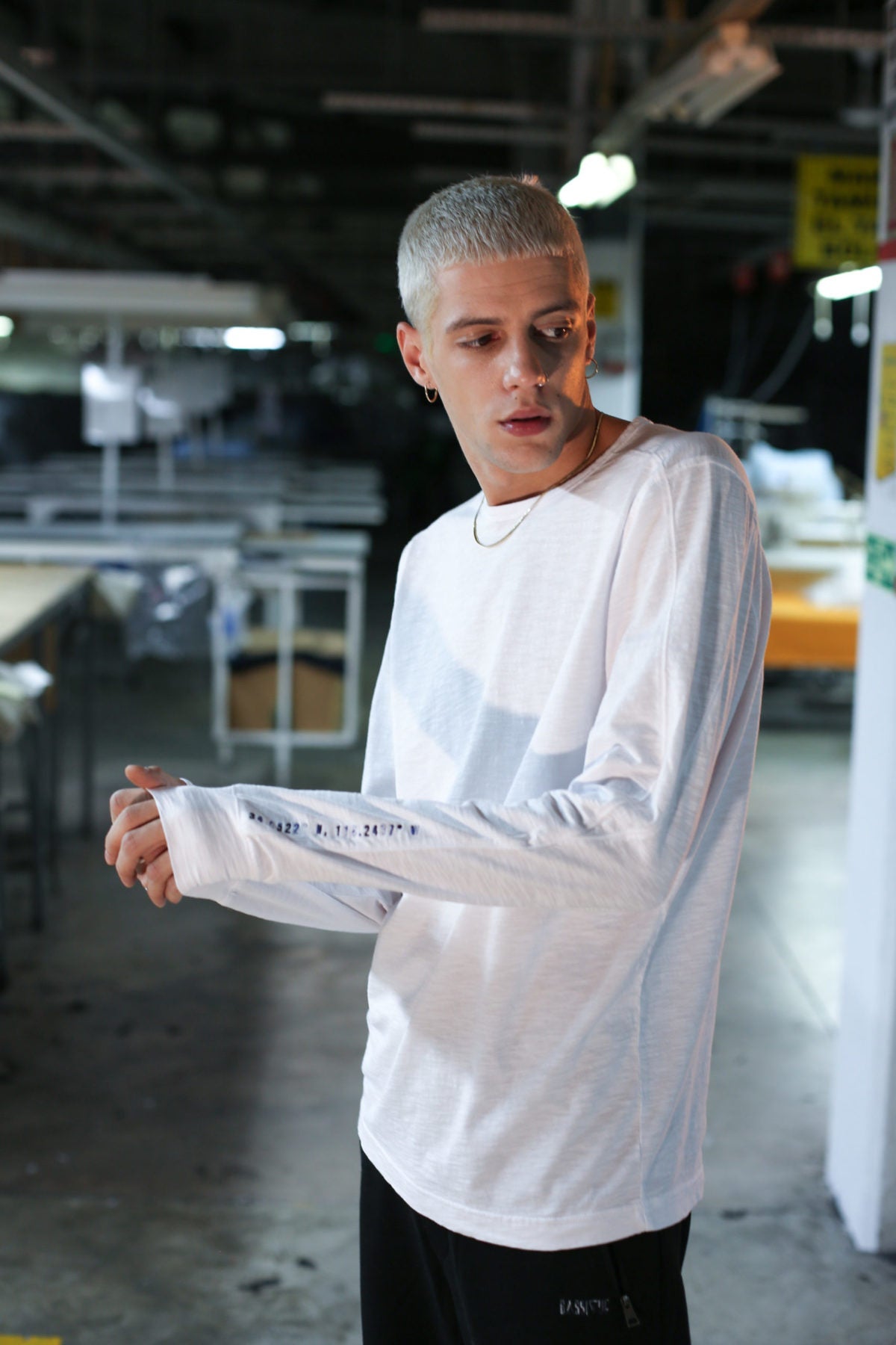 Cotton Long Sleeve T-Shirt - White