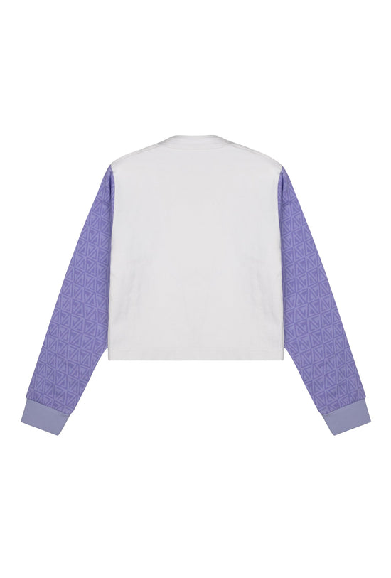 Denim Ceket - Beyaz/Mor