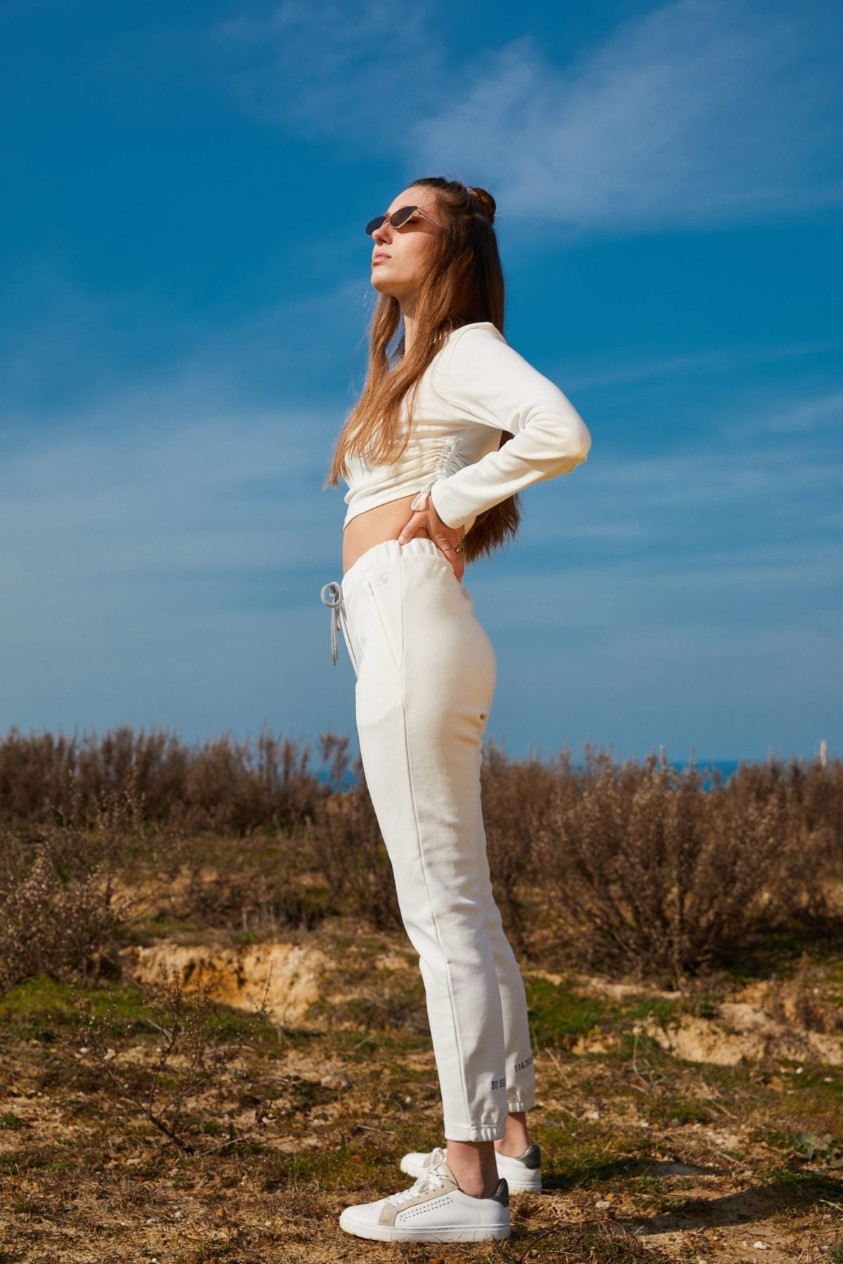 Cotton Skinny Sweatpants - Vanilla Sky