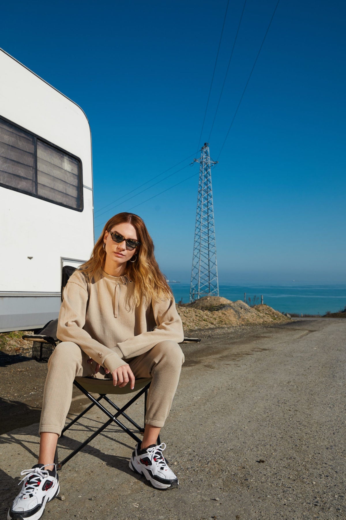 Waffle Crewneck Sweatshirt - Sand
