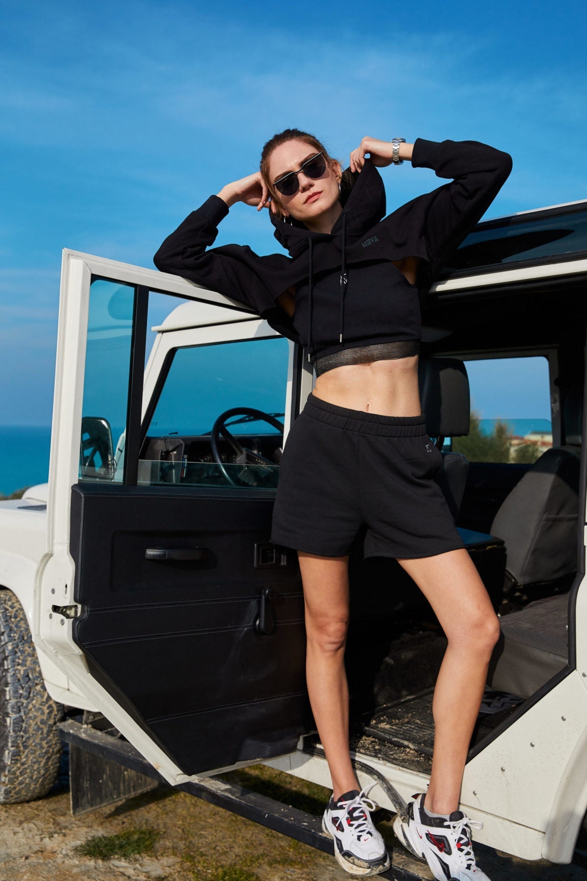 Black Moon Crop Hoodie