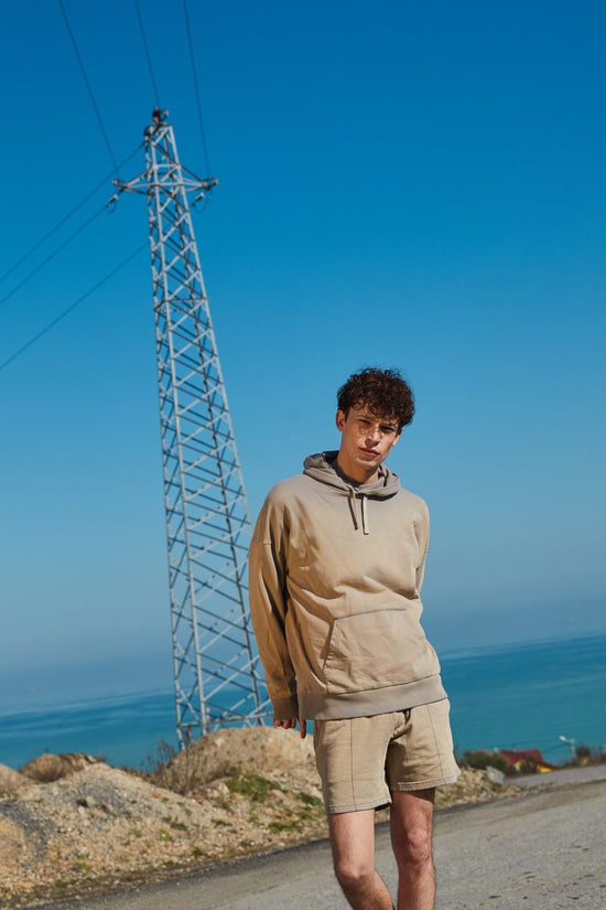 Cotton Hoodie - Acid Khaki