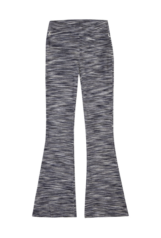 Knit Flare Sweatpants - White/Navy