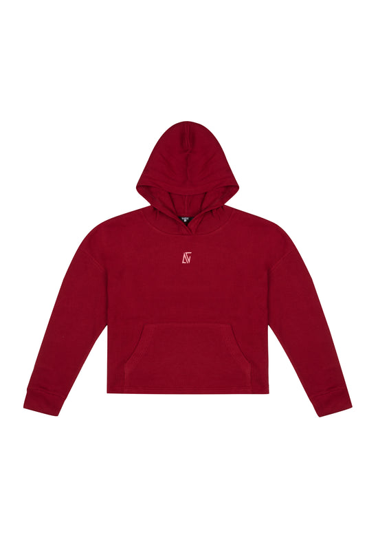 Waffle Oversize Hoodie - Wine