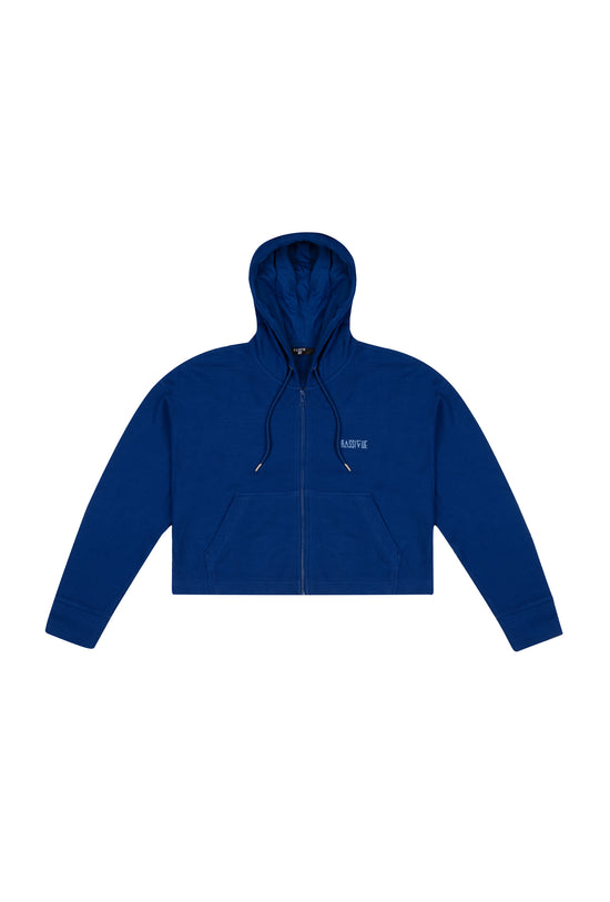Waffle Zipper Sweatshirt - Lazuli Blue