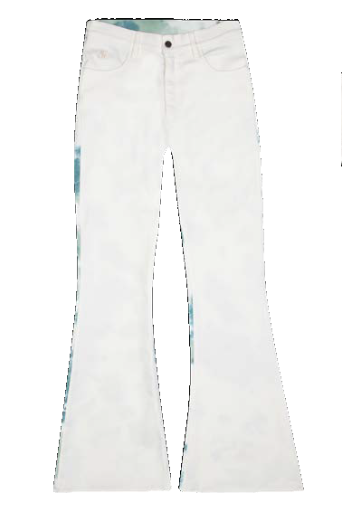 White Denim Flare Sweatpant -Verdi Green/Cameo Green