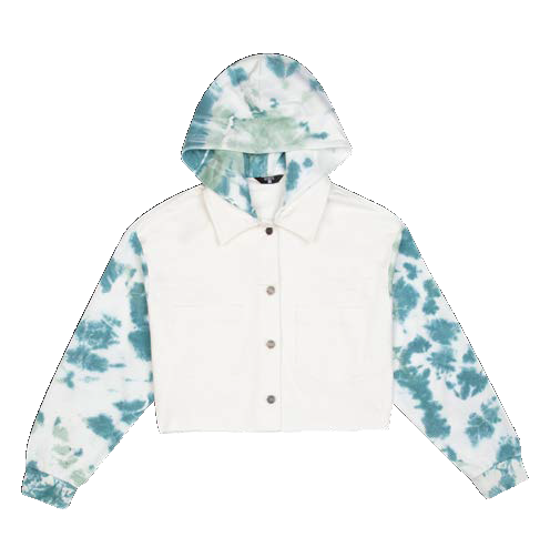 White Denim Jacket - Cameo Green/Verdi Green