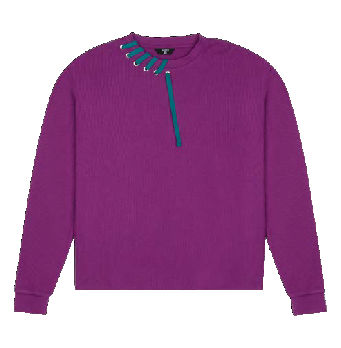Waffle Crewneck Sweatshirt - Sparkling Grape