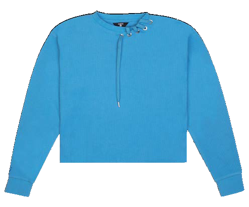 Waffle Crewneck Sweatshirt - Tranquil Blue