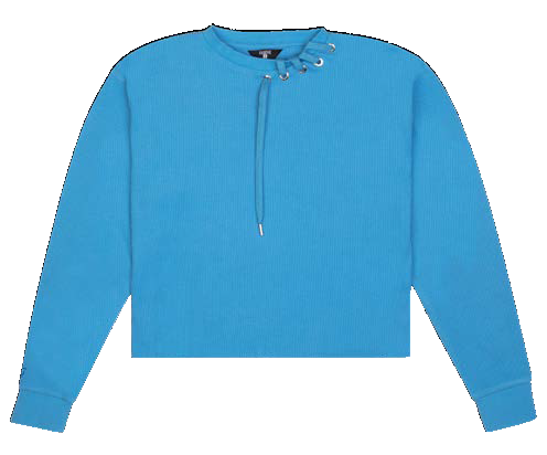Load image into Gallery viewer, Waffle Crewneck Sweatshirt - Tranquil Blue
