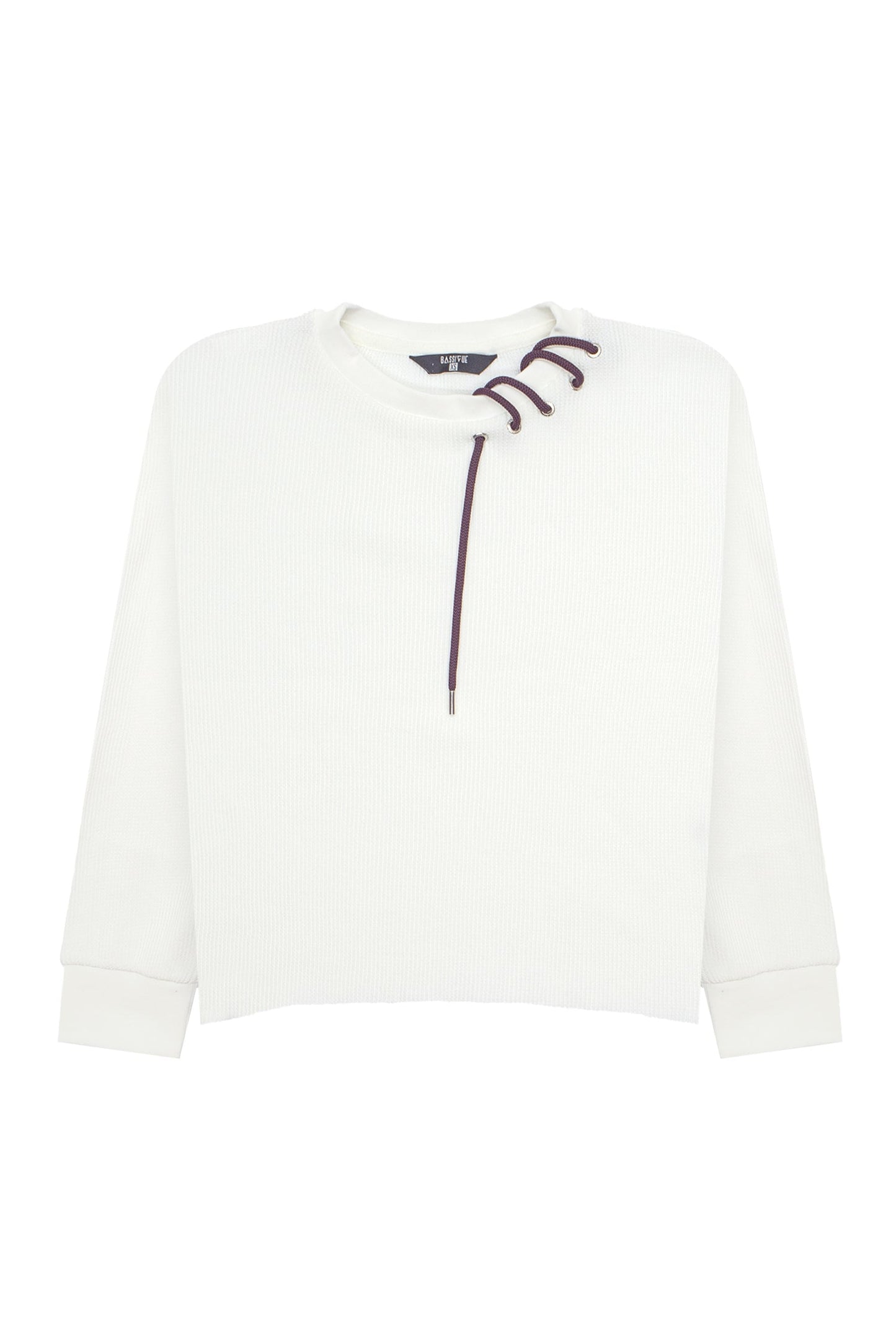 Waffle Crewneck Sweatshirt - White
