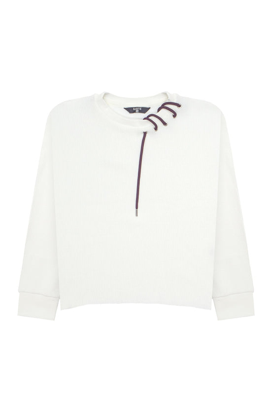 Waffle Crewneck Sweatshirt - White