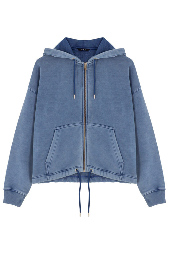 Cotton Zipper Sweatshirt - Hypo Blue