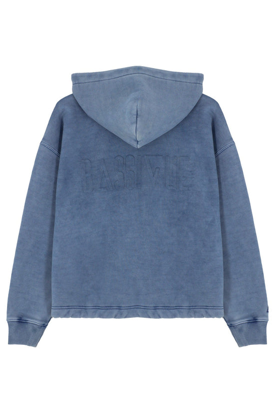 Cotton Zipper Sweatshirt - Hypo Blue