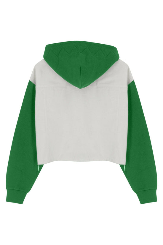 Beyaz Jean Ceket - Yeşil